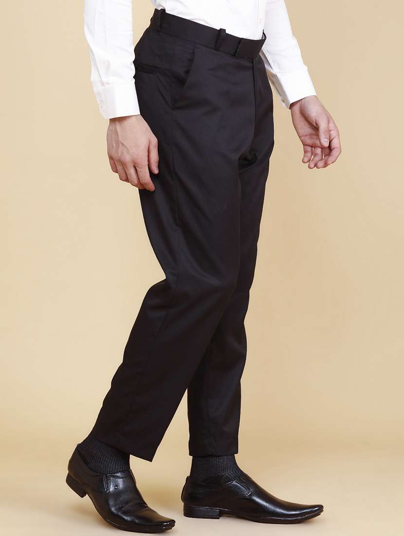 men solid mid rise flat front formal trouser - 22382034 -  Standard Image - 2
