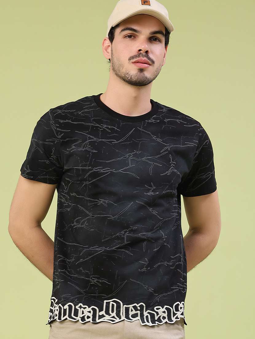 men printed short sleeve regular fit t-shirt