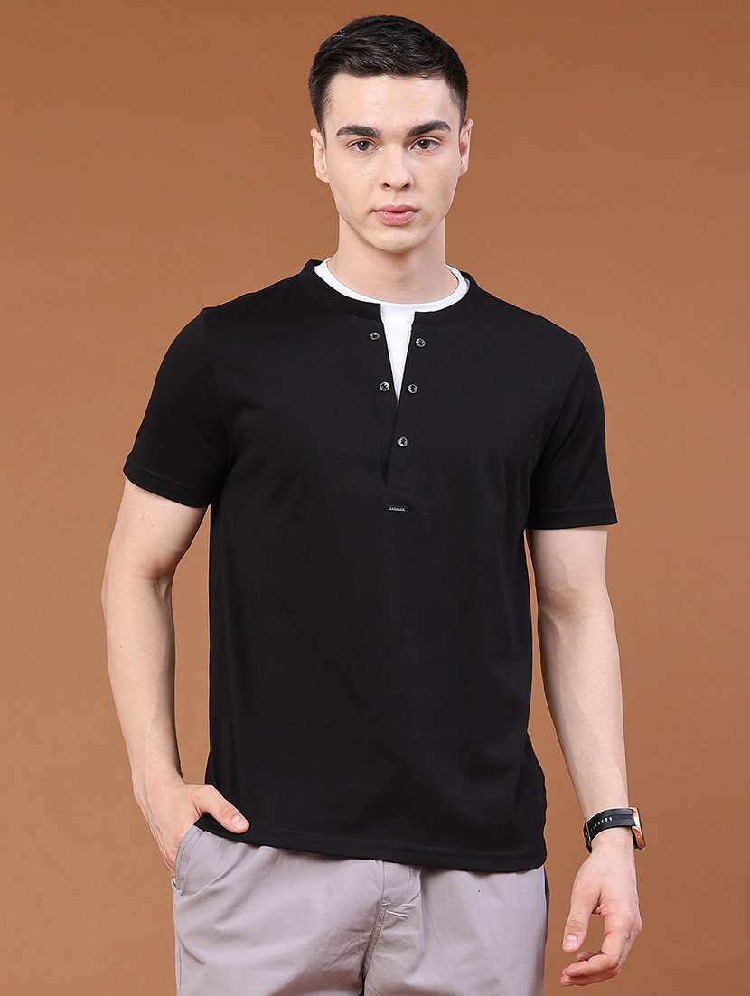 men solid short sleeves casual t-shirt - 22382041 -  Standard Image - 2