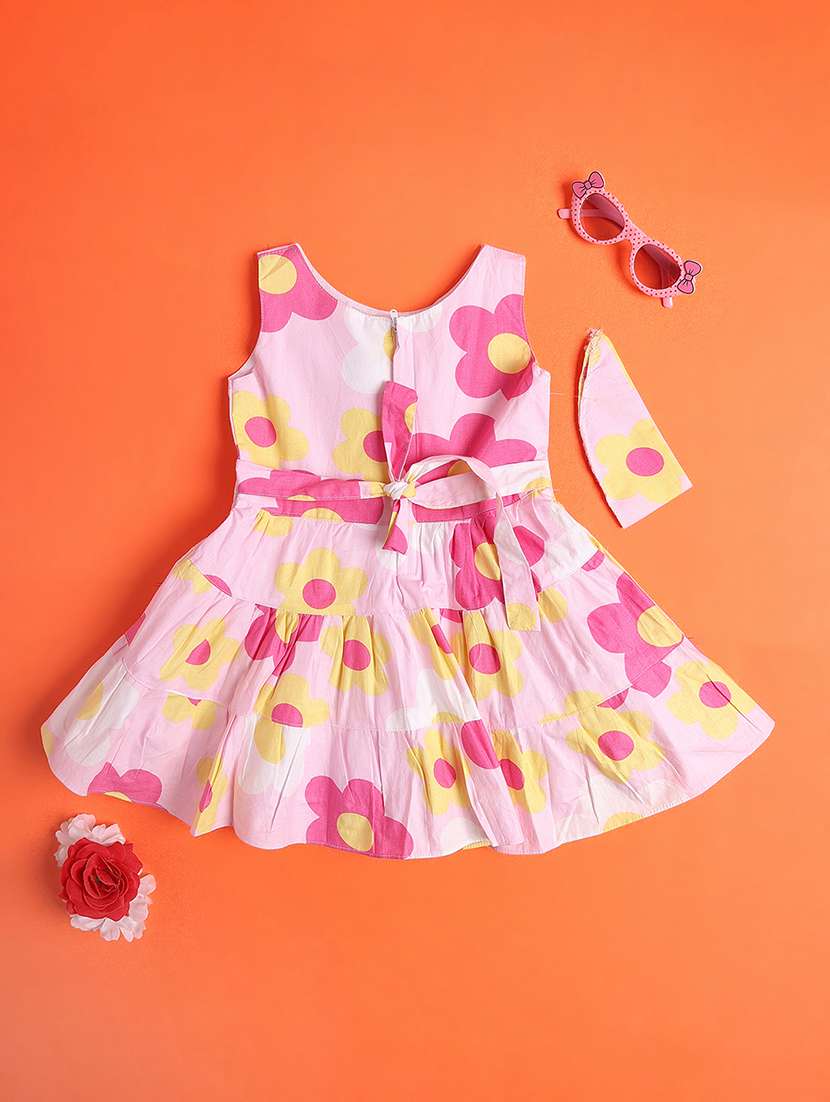 girls printed round neck sleeveless frock  - 22382092 -  Standard Image - 2