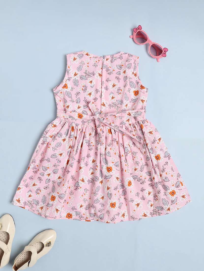 girls printed round neck sleeveless frock  - 22382098 -  Standard Image - 2