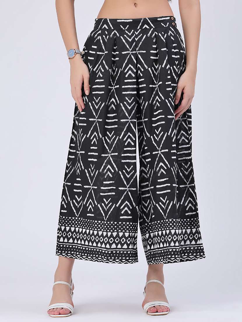 women printed mid rise flared palazzo - 22382180 -  Standard Image - 2
