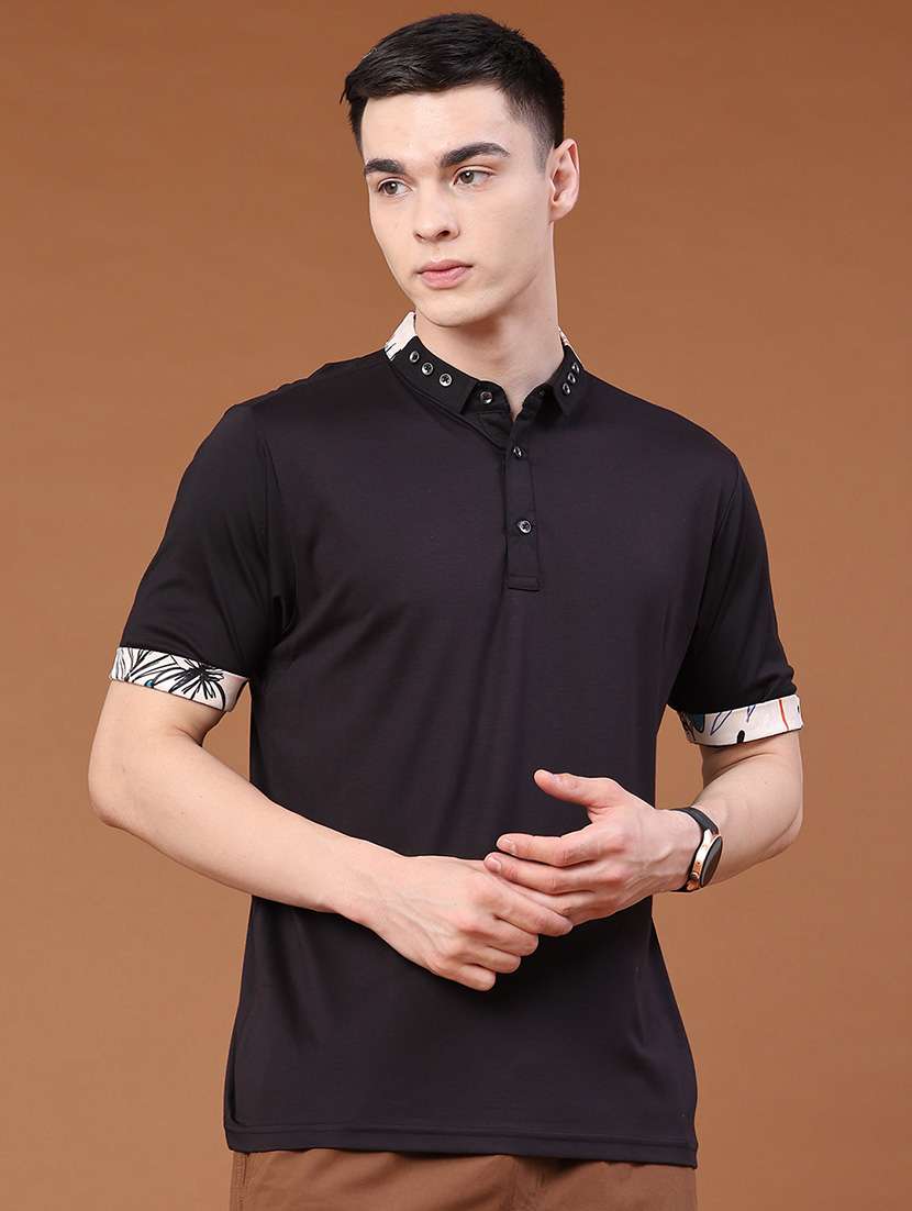men solid short sleeves polo t-shirt - 22382270 -  Standard Image - 2