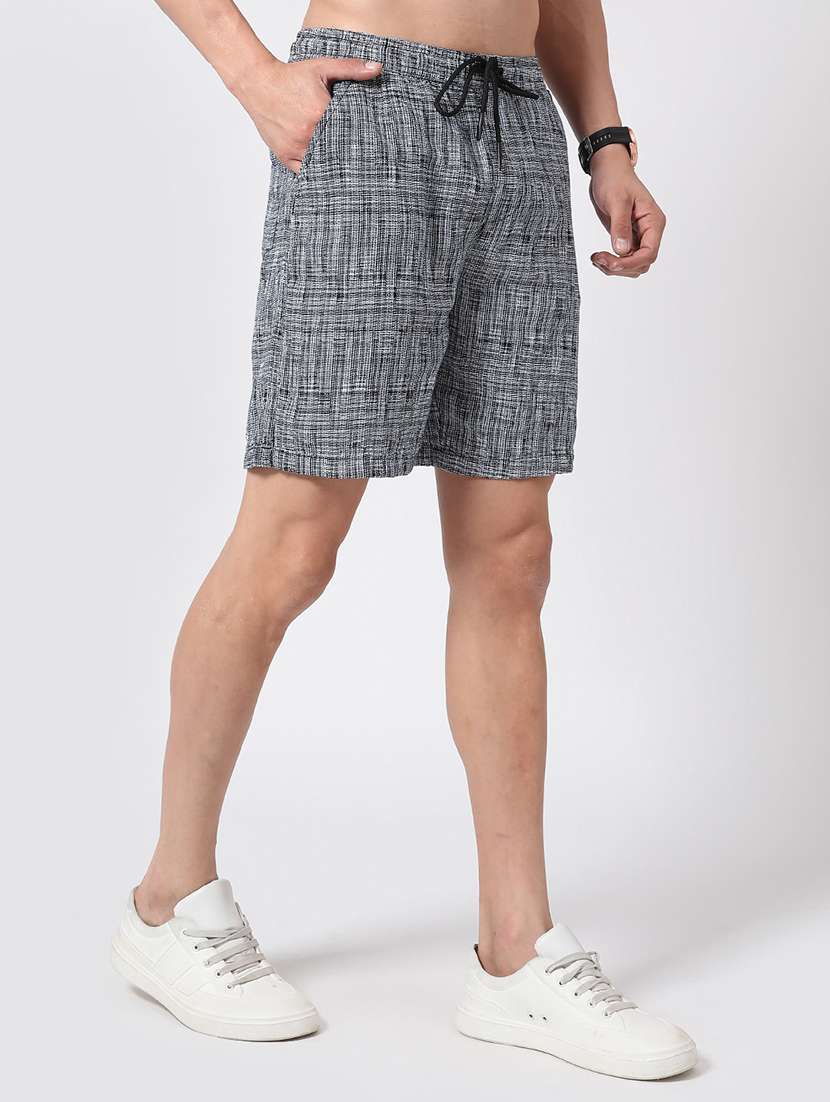 black cotton shorts three  fourths - 22382398 -  Standard Image - 2