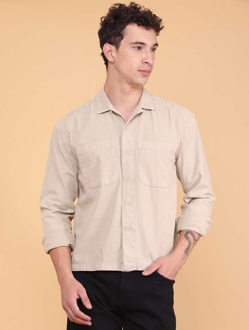 men solid long sleeve regular fit casual shirt - 22382433 -  Standard Image - 2