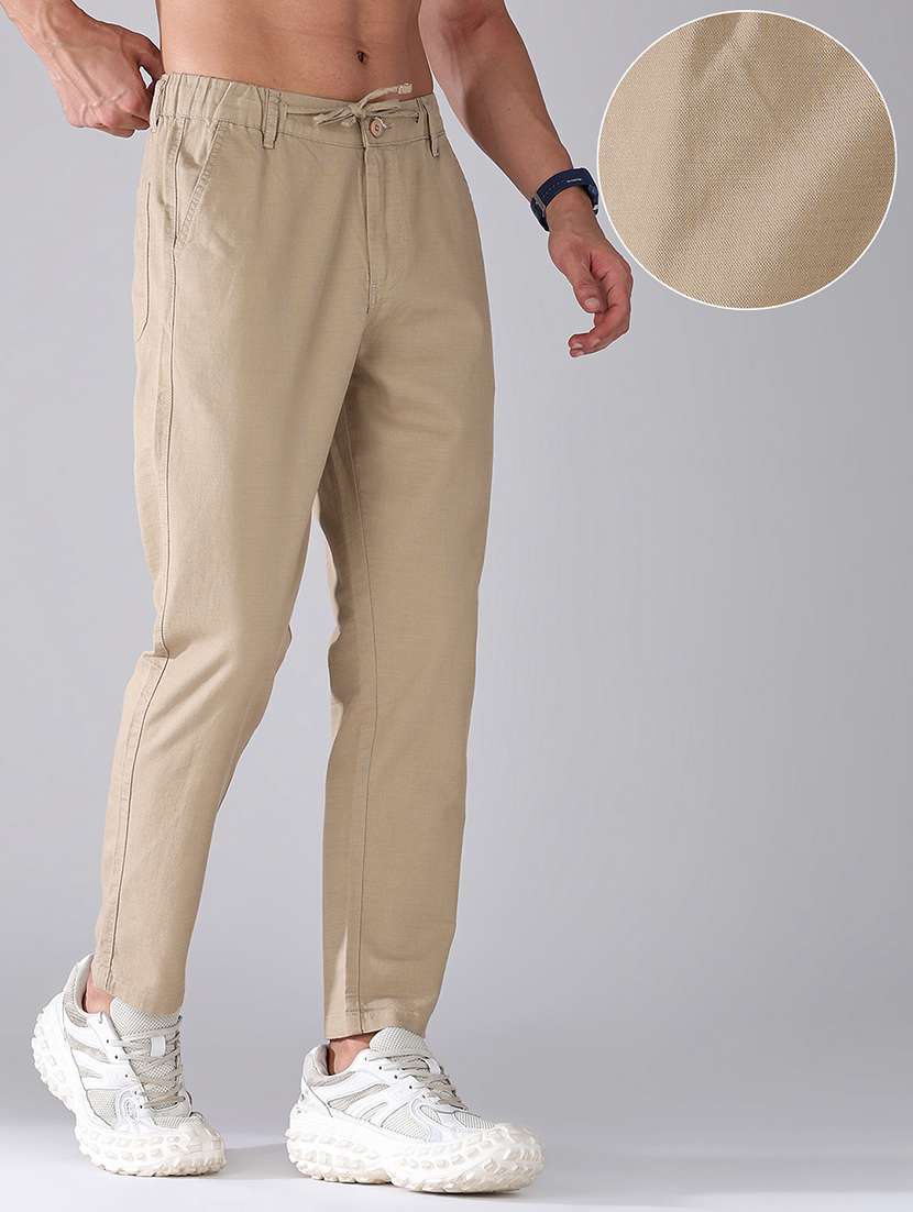 men solid mid rise flat front trouser - 22382451 -  Standard Image - 2