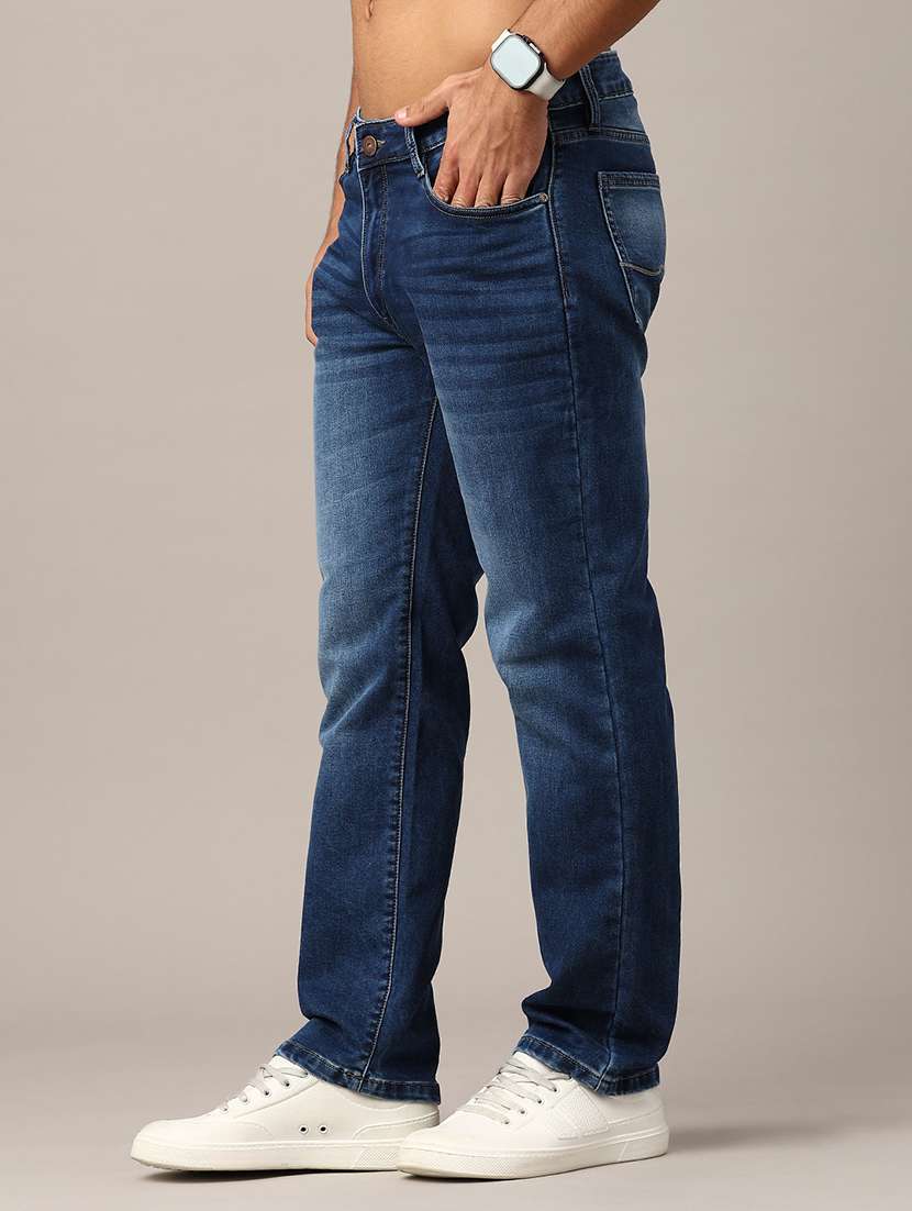 men washed mid rise straight fit jeans - 22382463 -  Standard Image - 2