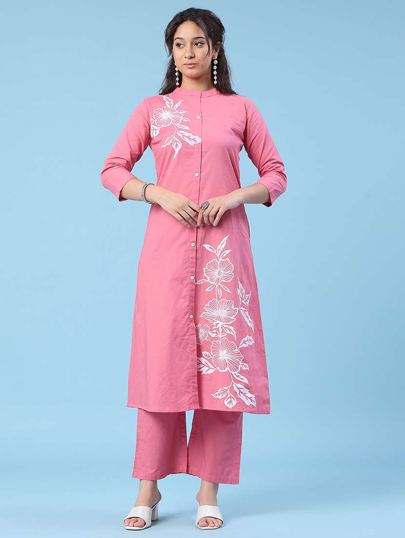 Women Printed Three Quarter Sleeve Ethnic Co-ord Set - 22382536 -  Standard Image - 2