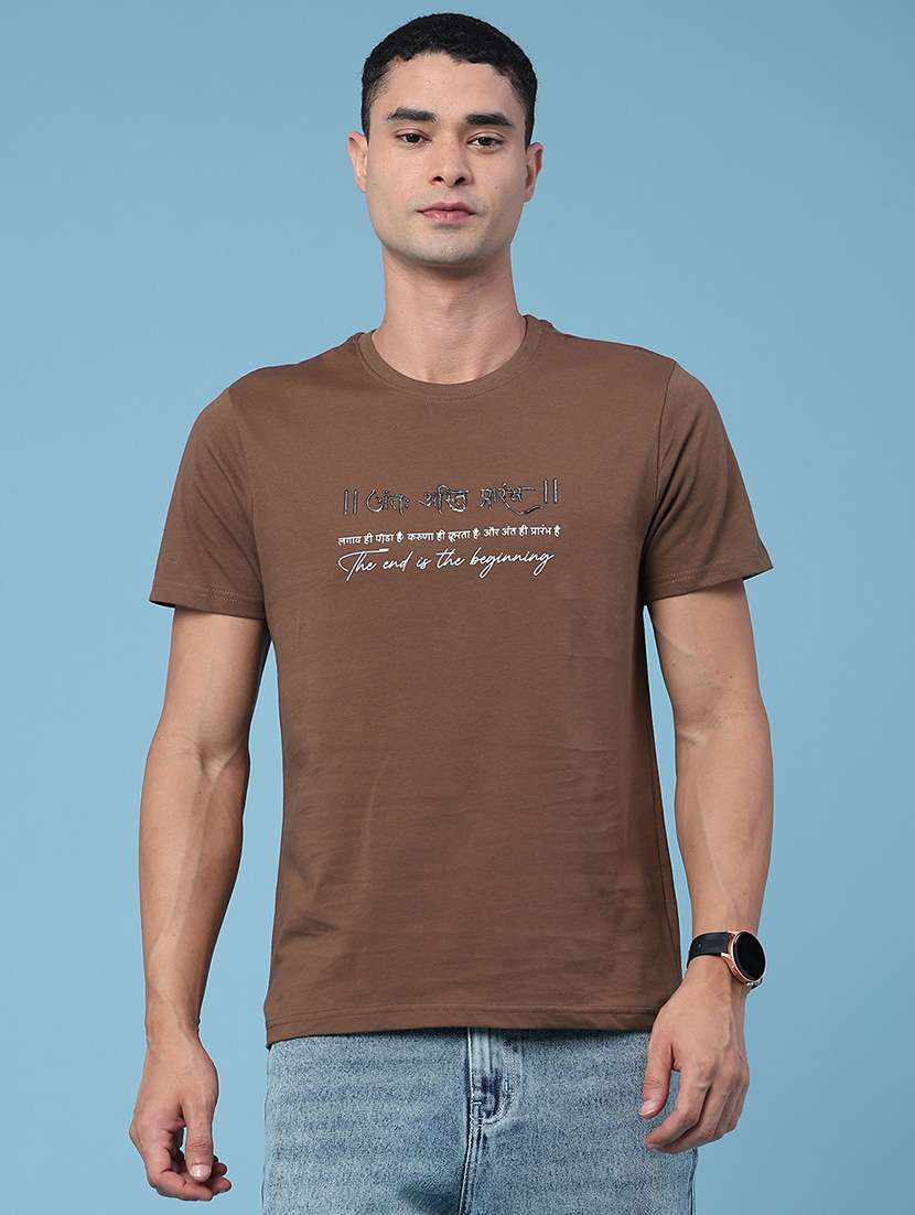 men chest printed short sleeves casual t-shirt - 22382603 -  Standard Image - 2
