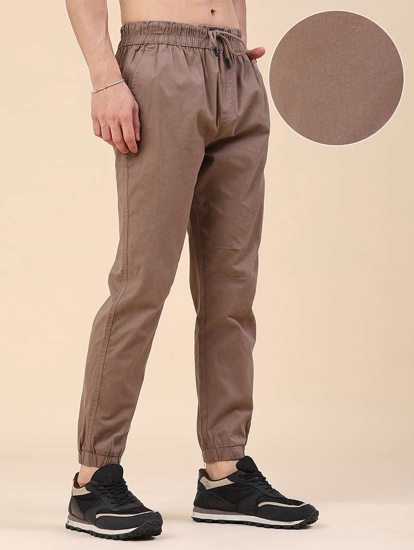 men solid mid rise regular fit jogger - 22382618 -  Standard Image - 2
