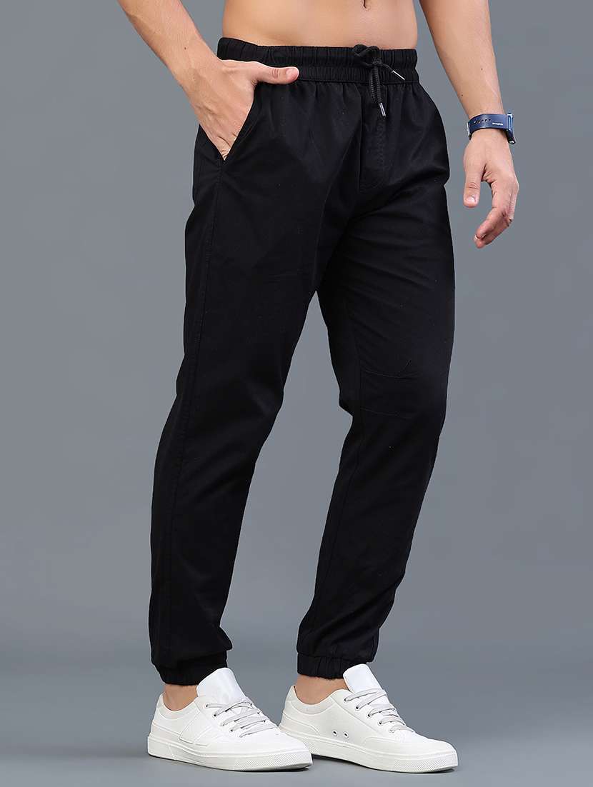 men solid  mid rise casual jogger - 22382619 -  Standard Image - 2