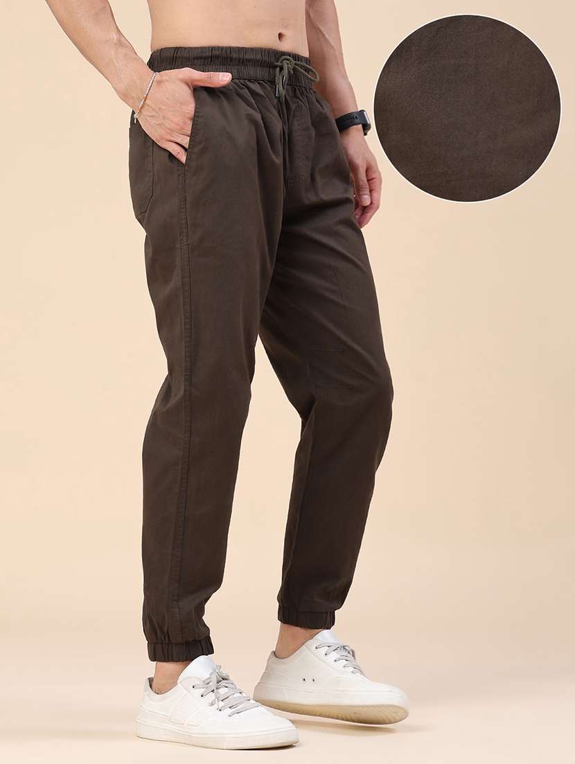 men solid mid rise regular fit jogger - 22382620 -  Standard Image - 2