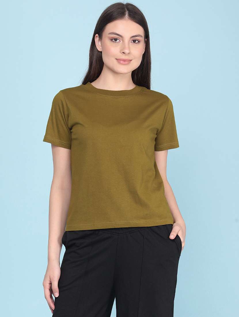olive cotton regular tshirt - 22382623 -  Standard Image - 2