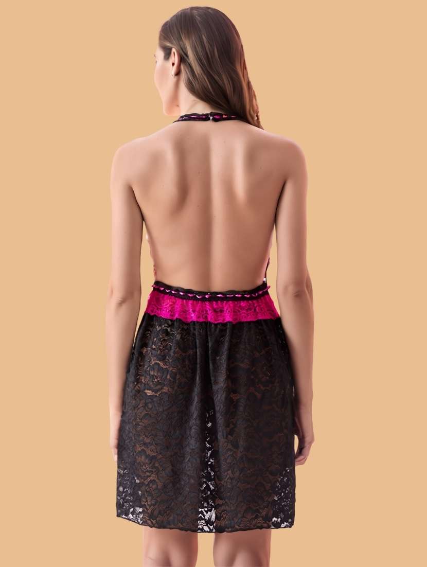 women self designed sleeveless lace babydoll - 22382687 -  Standard Image - 2