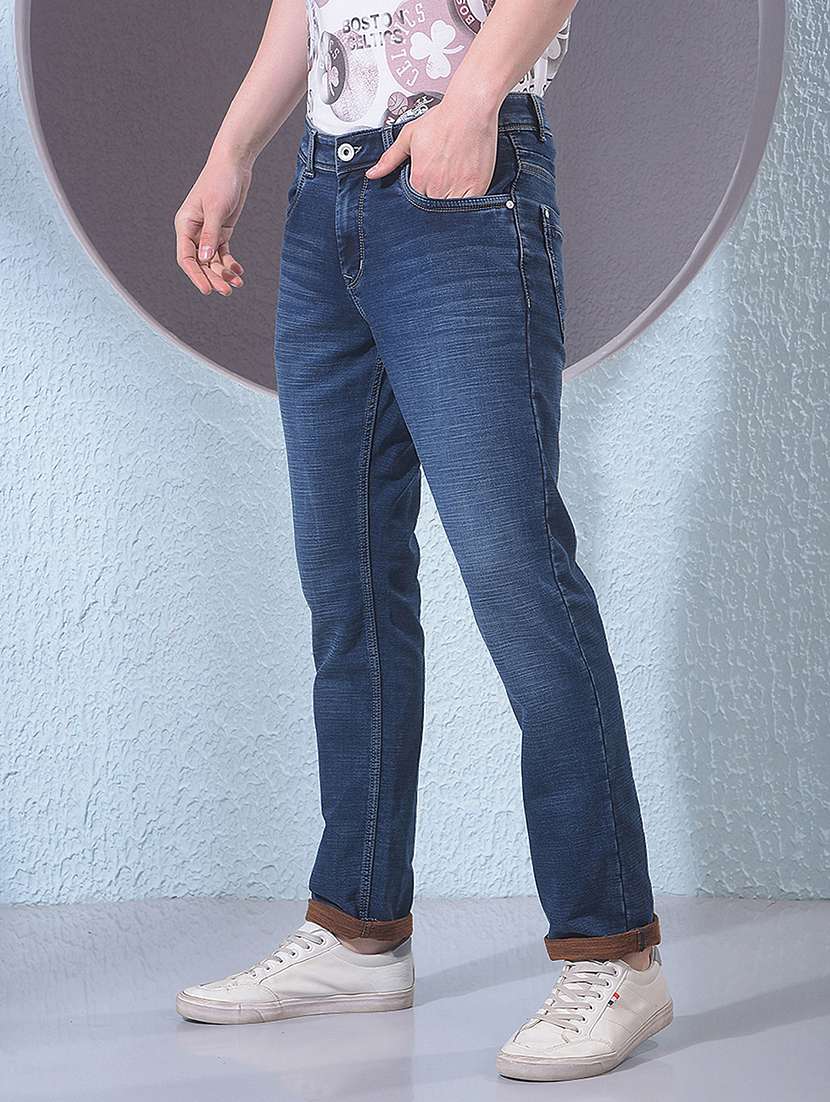 Men Washed Mid Rise Full Length Jeans - 22383421 -  Standard Image - 2