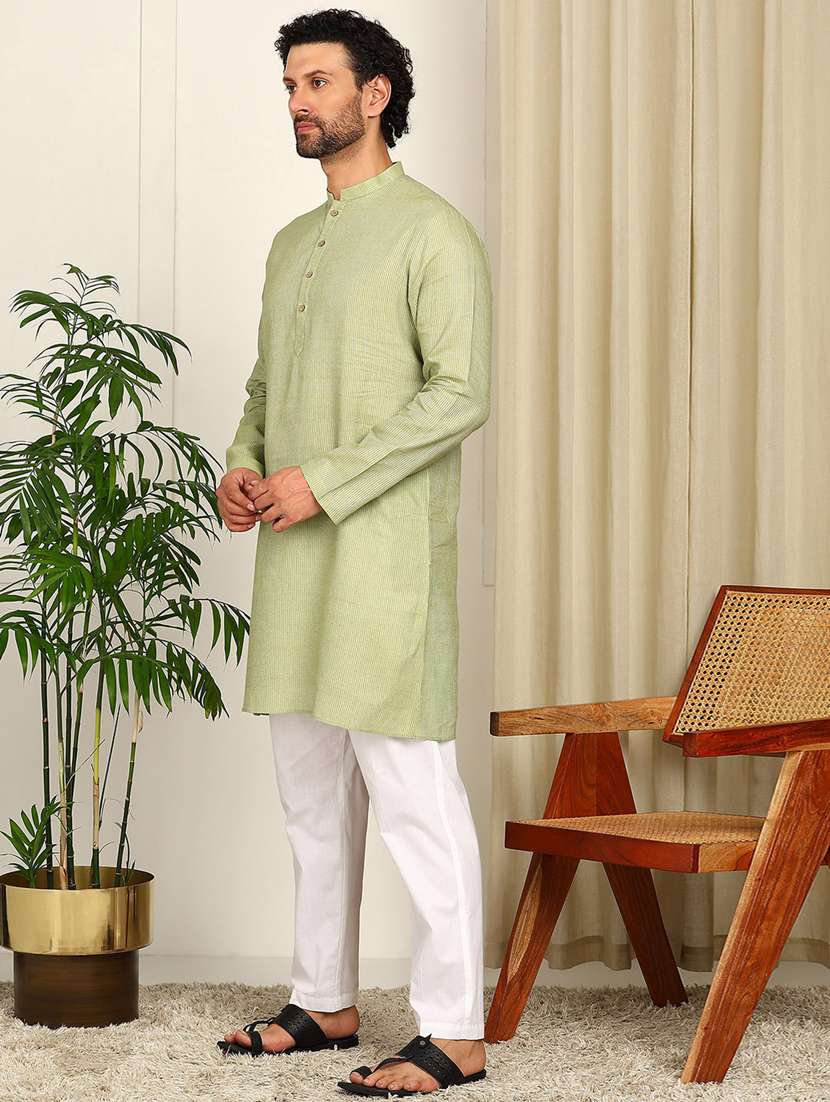 men mandarin neck kurta pyjama ethnic wear set - 22383938 -  Standard Image - 2