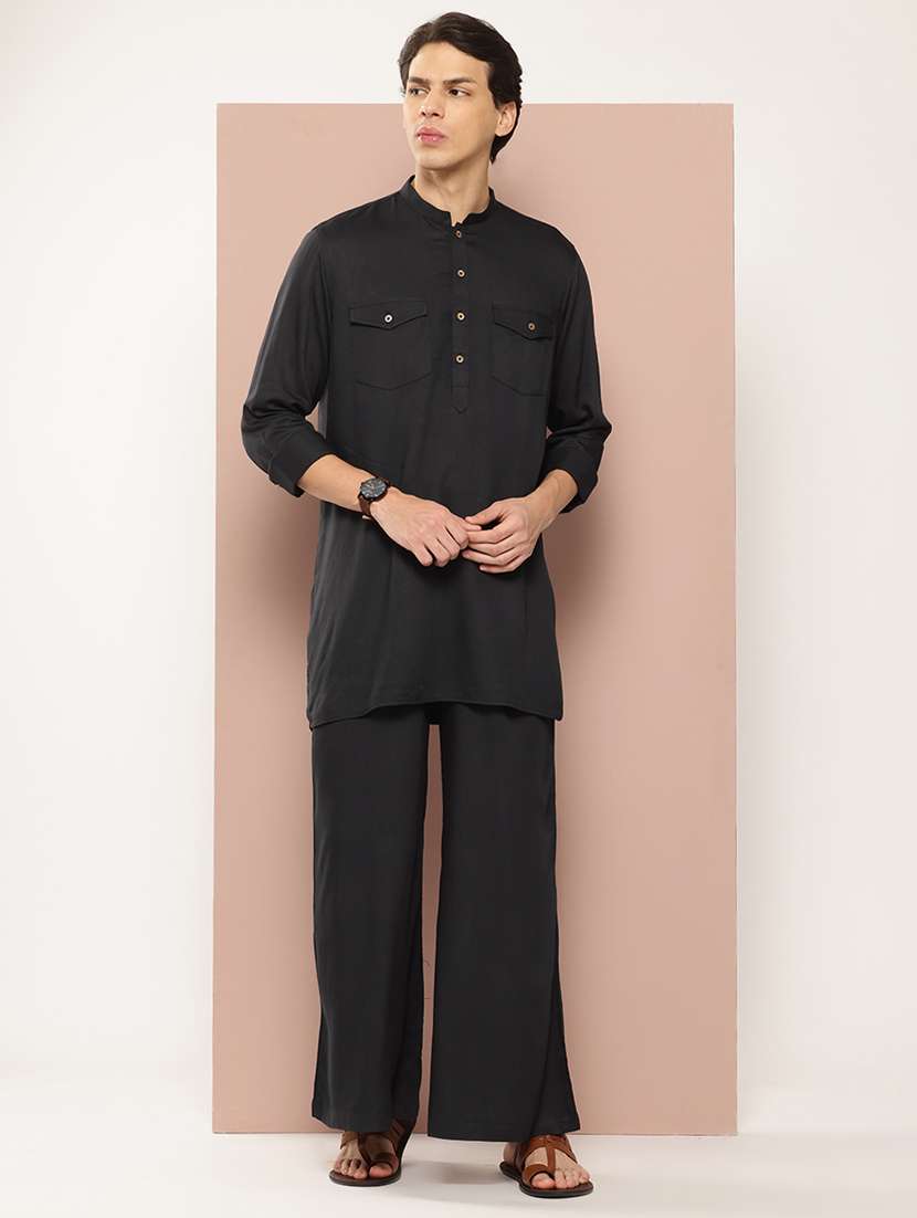 men solid long sleeve pathani ethnic wear set - 22383948 -  Standard Image - 2