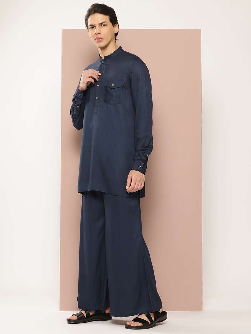 men solid long sleeve pathani ethnic wear set - 22383950 -  Standard Image - 2