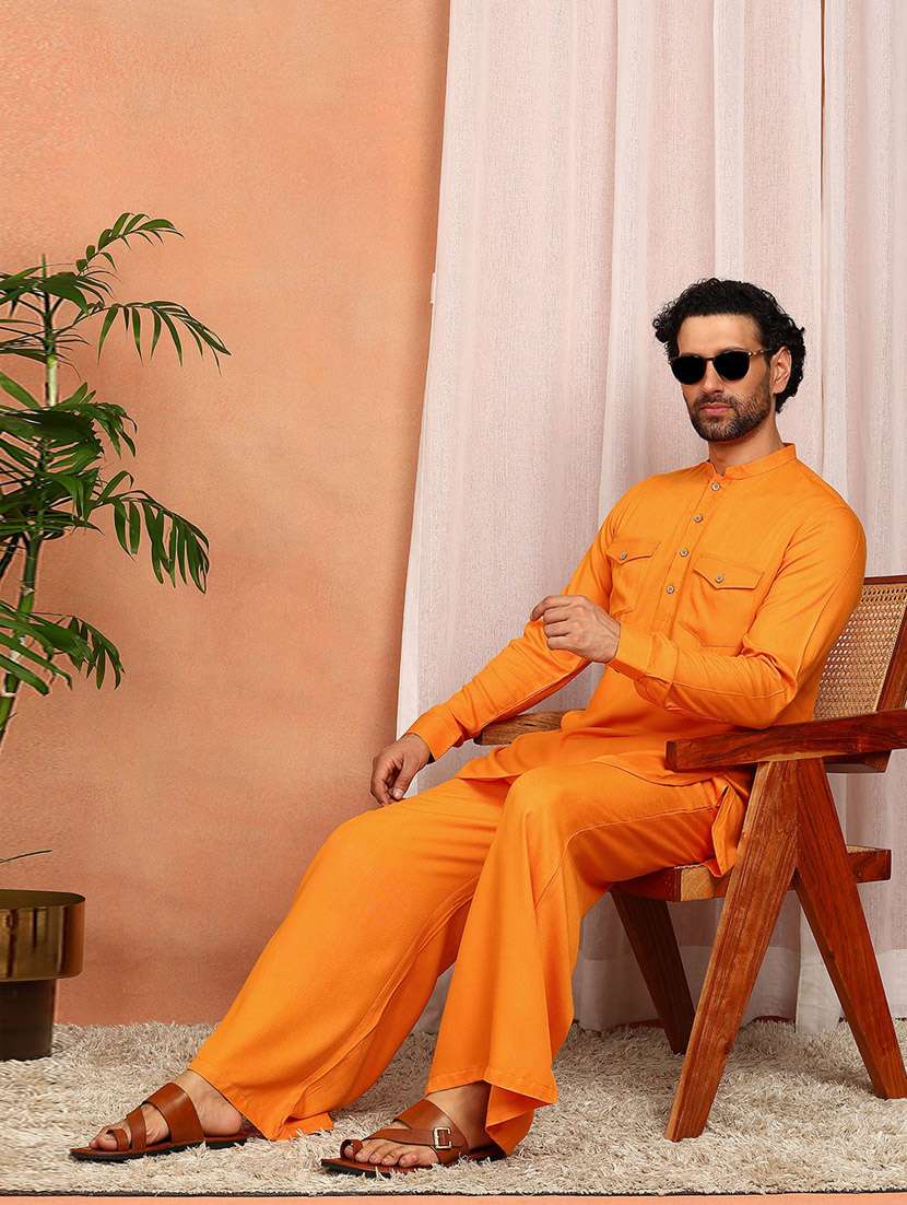 men solid long sleeve pathani ethnic wear set - 22383973 -  Standard Image - 2