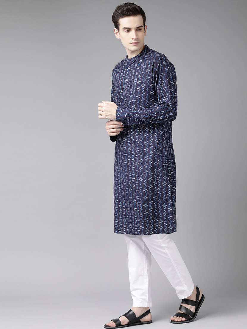 Men Printed Long Sleeve Kurta Pyjama Set - 22383997 -  Standard Image - 2