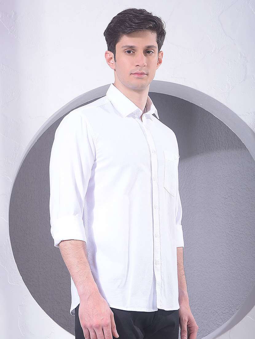 men solid long sleeve slim fit casual shirt - 22384130 -  Standard Image - 2