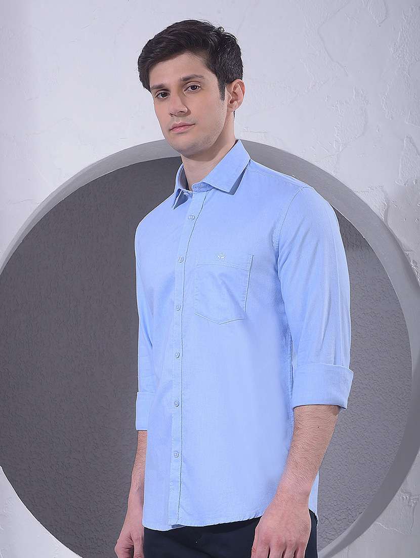 men solid long sleeve slim fit casual shirt - 22384132 -  Standard Image - 2