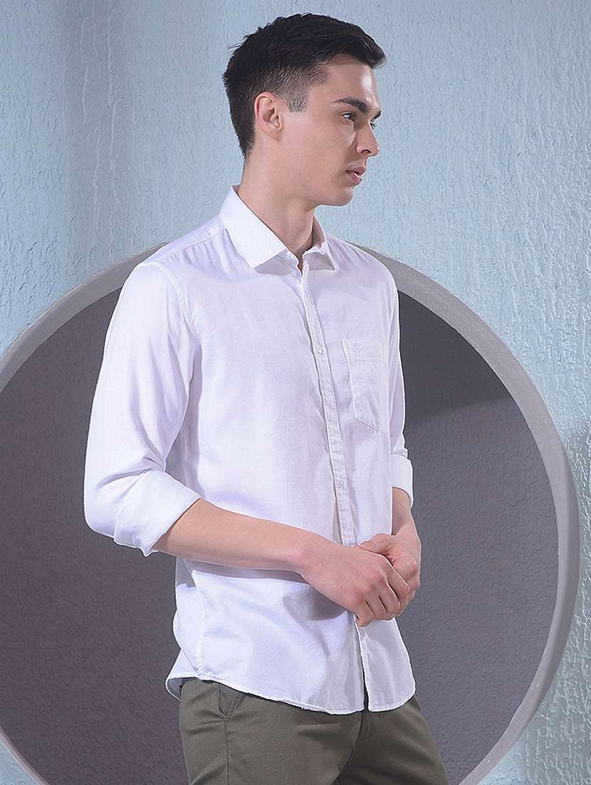 men solid long sleeve slim fit casual shirt - 22384154 -  Standard Image - 2