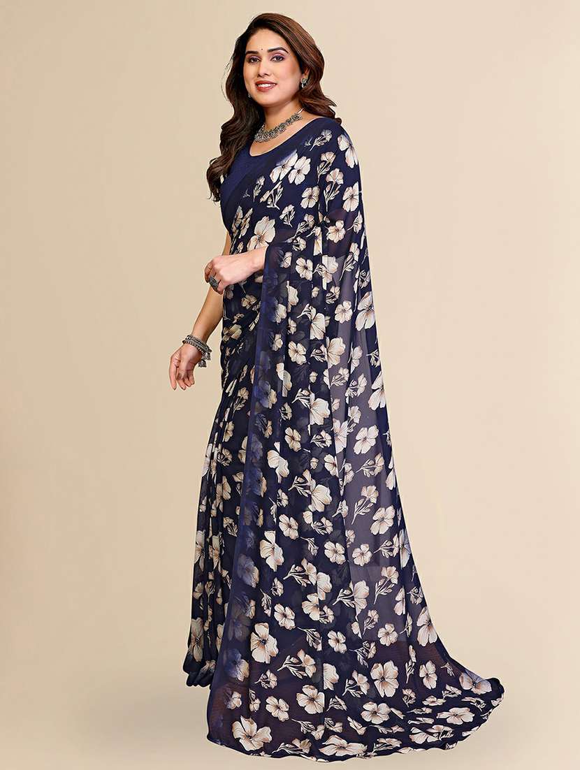 women printed casual wear saree with blouse - 22384176 -  Standard Image - 2