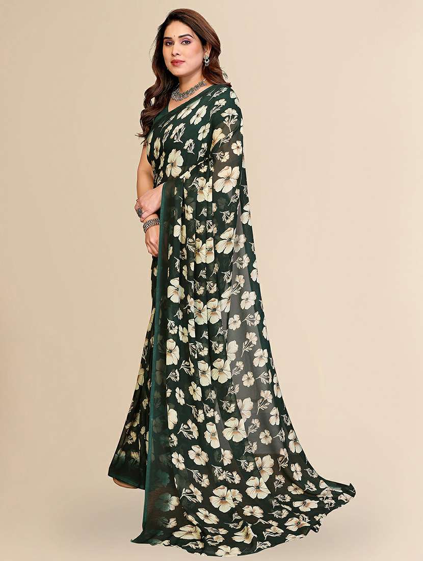 Women Printed Casual Wear Saree With Blouse - 22384178 -  Standard Image - 2