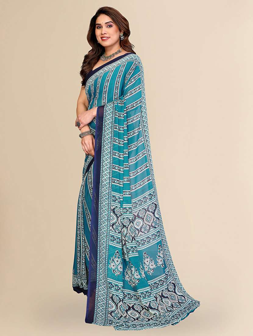 women printed casual wear saree with blouse - 22384181 -  Standard Image - 2