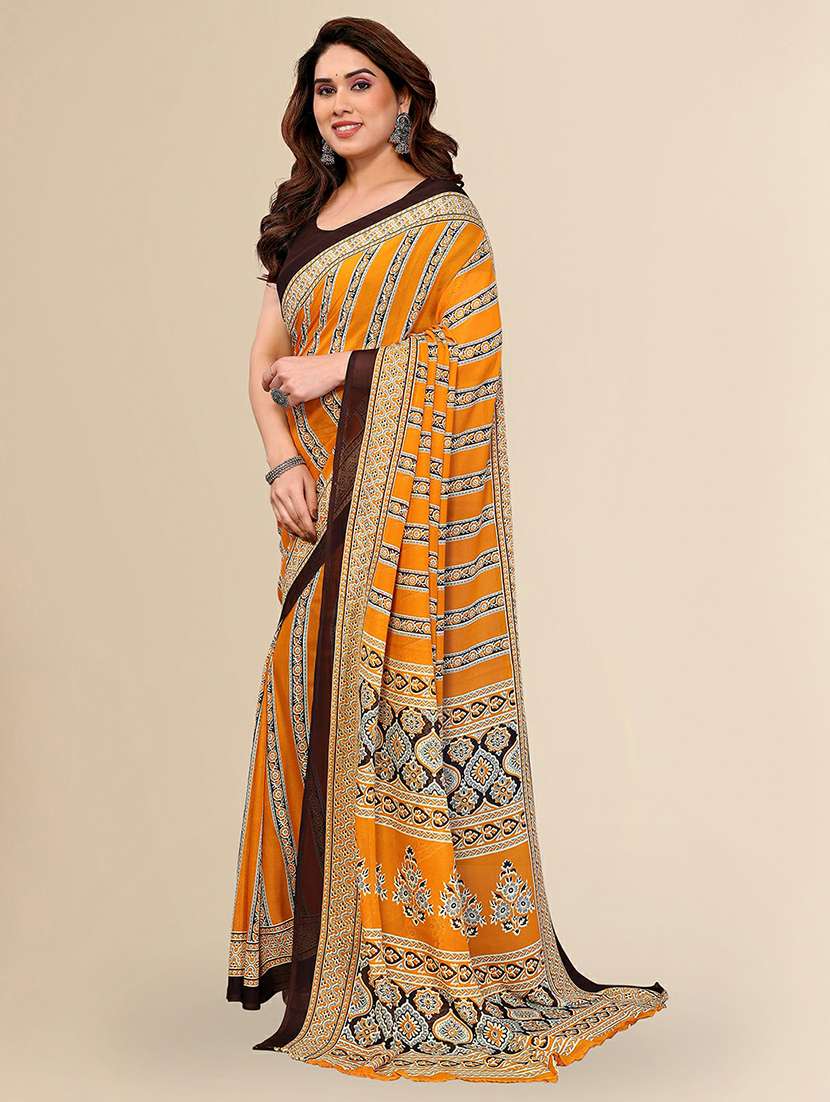 women printed casual wear saree with blouse - 22384182 -  Standard Image - 2