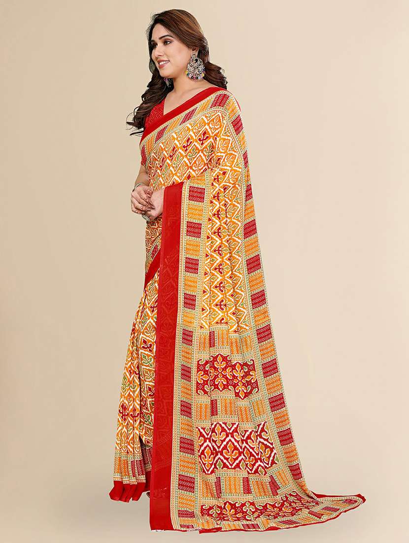 women printed casual wear saree with blouse - 22384191 -  Standard Image - 2