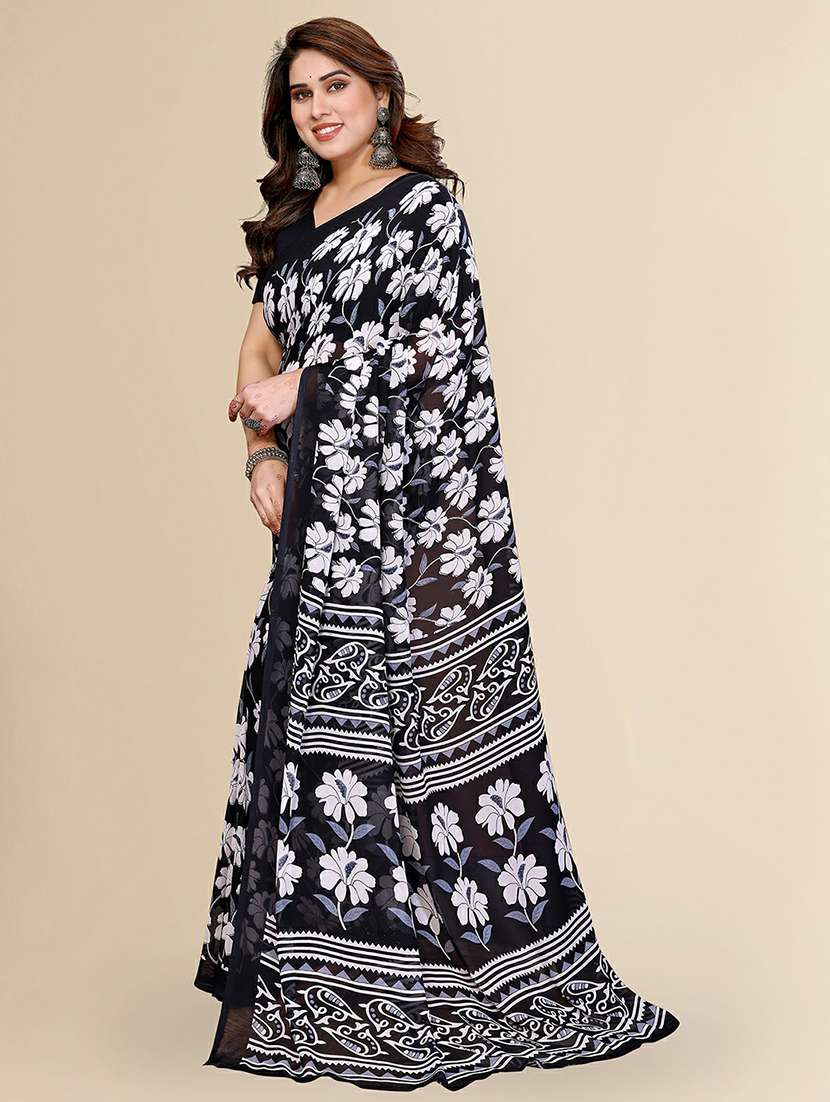 women printed casual wear saree with blouse - 22384202 -  Standard Image - 2