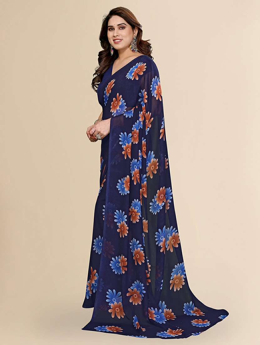 women printed casual wear saree with blouse - 22384203 -  Standard Image - 2