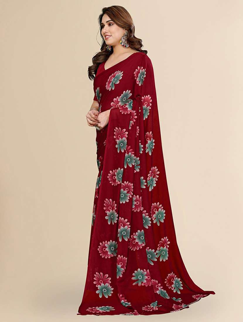 women printed casual wear saree with blouse - 22384204 -  Standard Image - 2