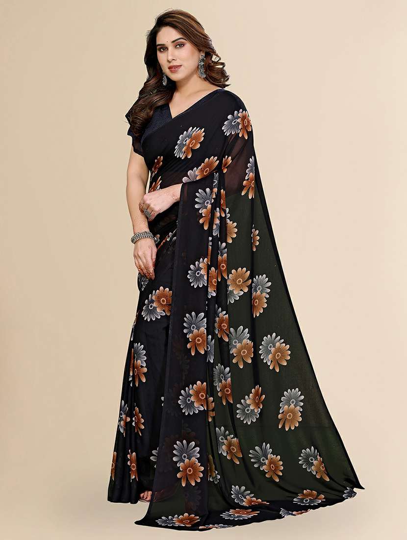 women printed casual wear saree with blouse - 22384206 -  Standard Image - 2