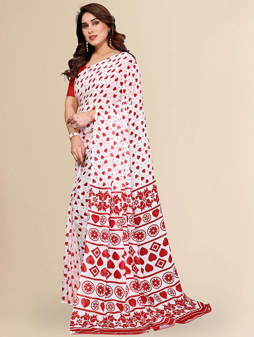 women printed casual wear saree with blouse - 22384211 -  Standard Image - 2