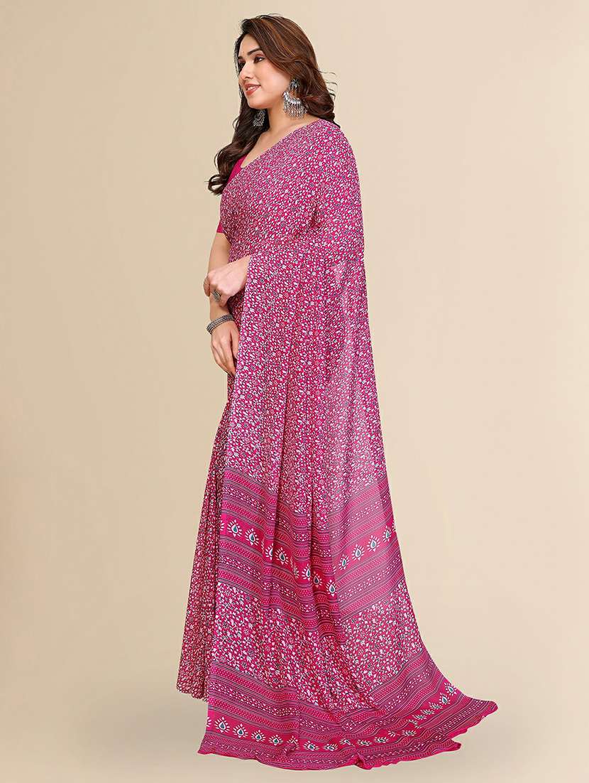women printed casual wear saree with blouse - 22384217 -  Standard Image - 2
