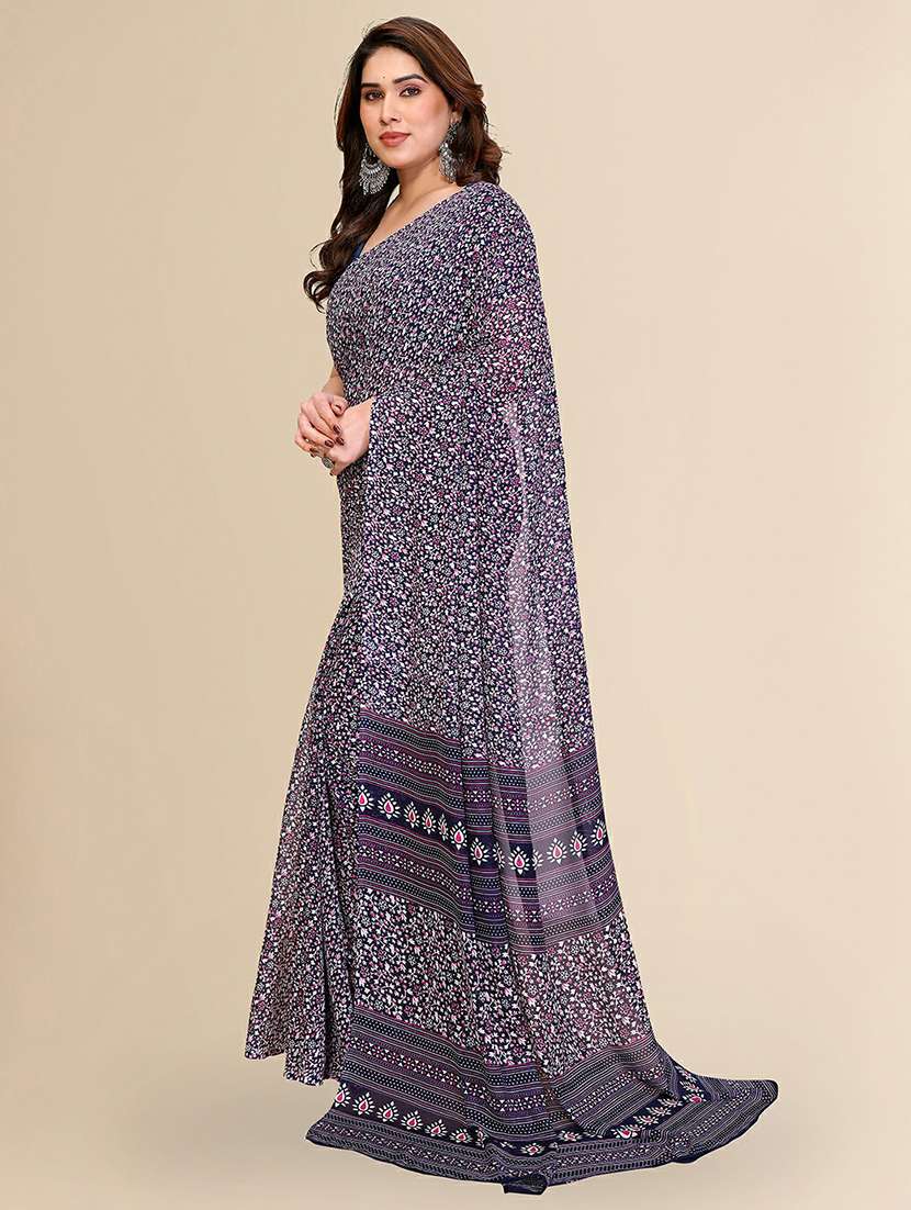 women printed casual wear saree with blouse - 22384218 -  Standard Image - 2