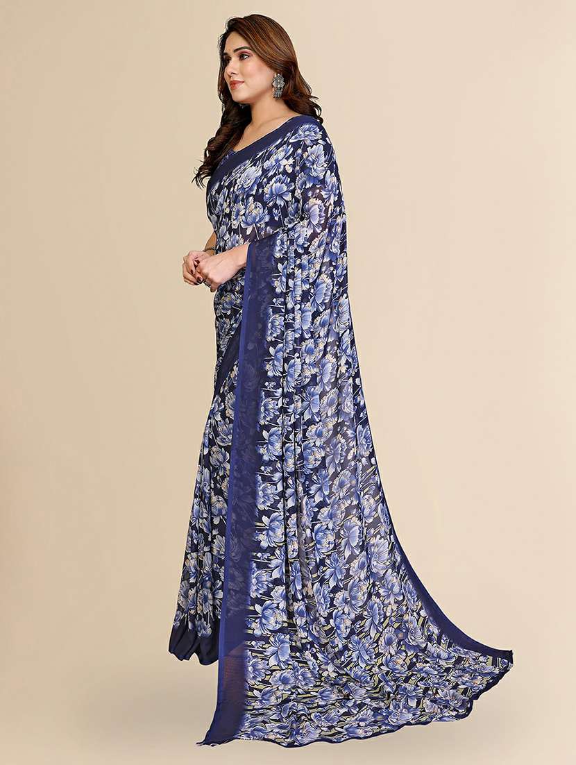 women printed casual wear saree with blouse - 22384219 -  Standard Image - 2