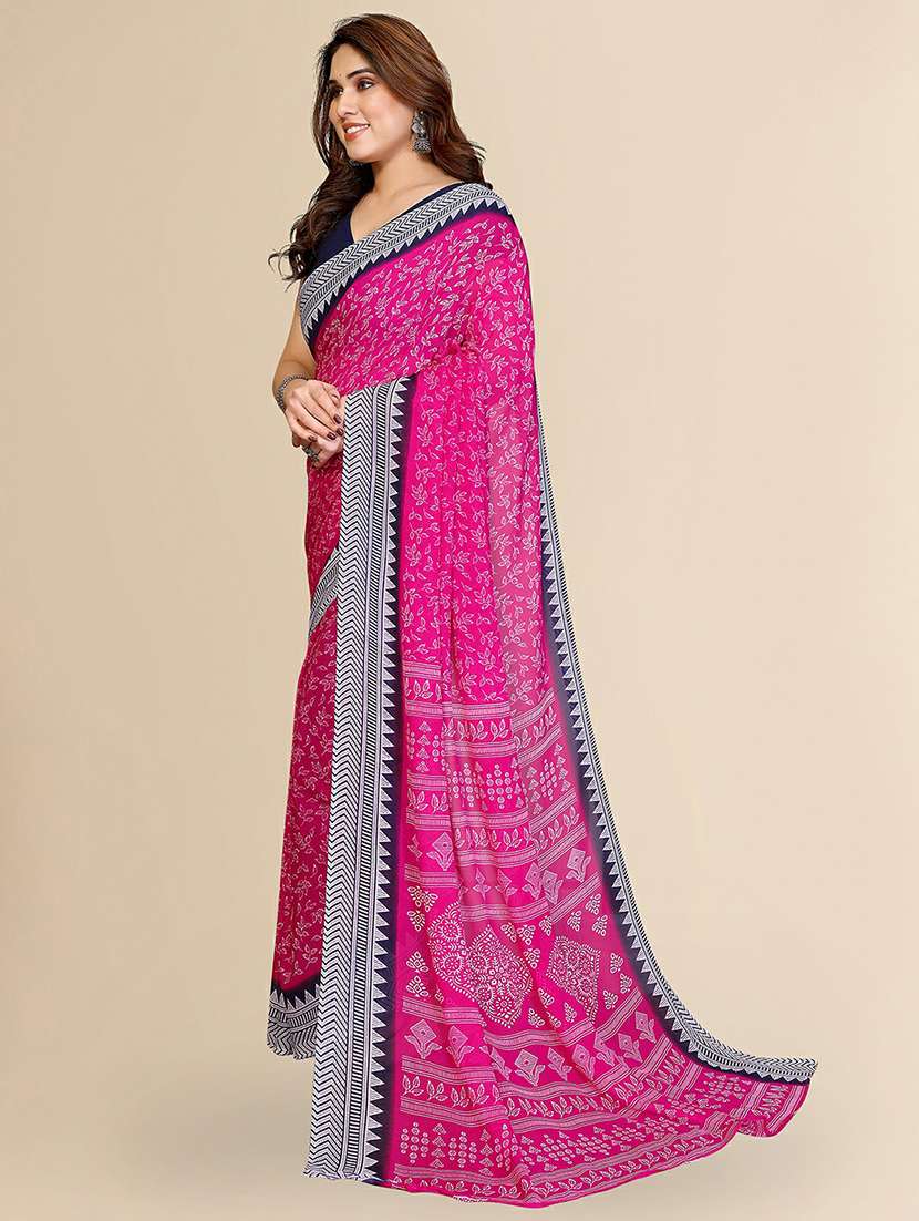 women printed casual wear saree with blouse - 22384225 -  Standard Image - 2