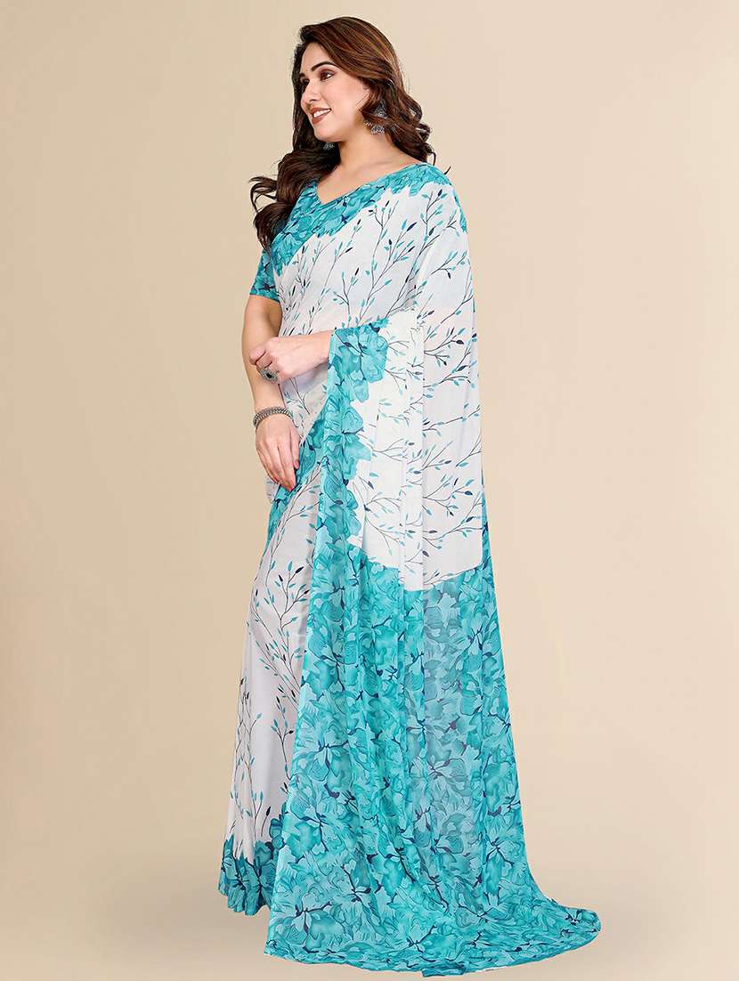 women printed casual wear saree with blouse - 22384227 -  Standard Image - 2