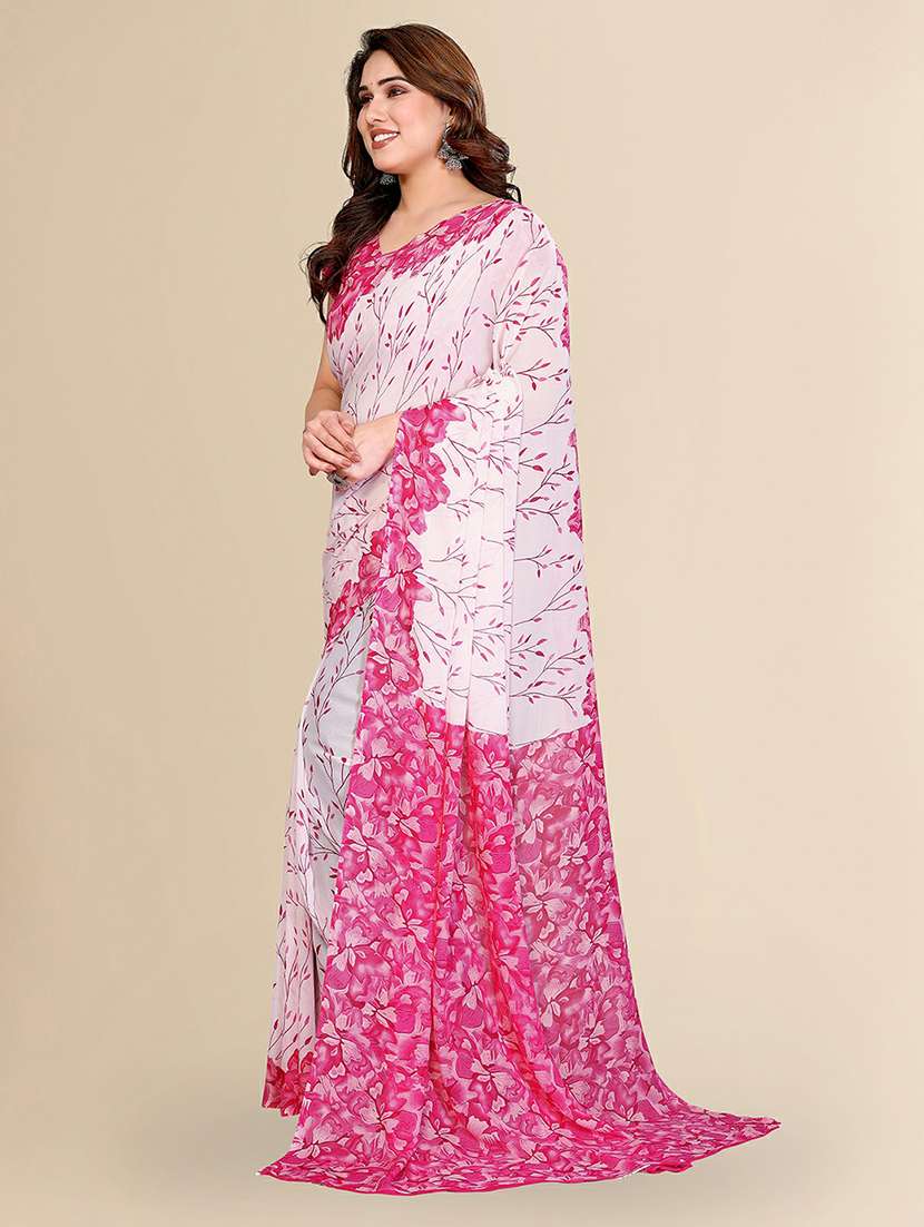 women printed casual wear saree with blouse - 22384229 -  Standard Image - 2