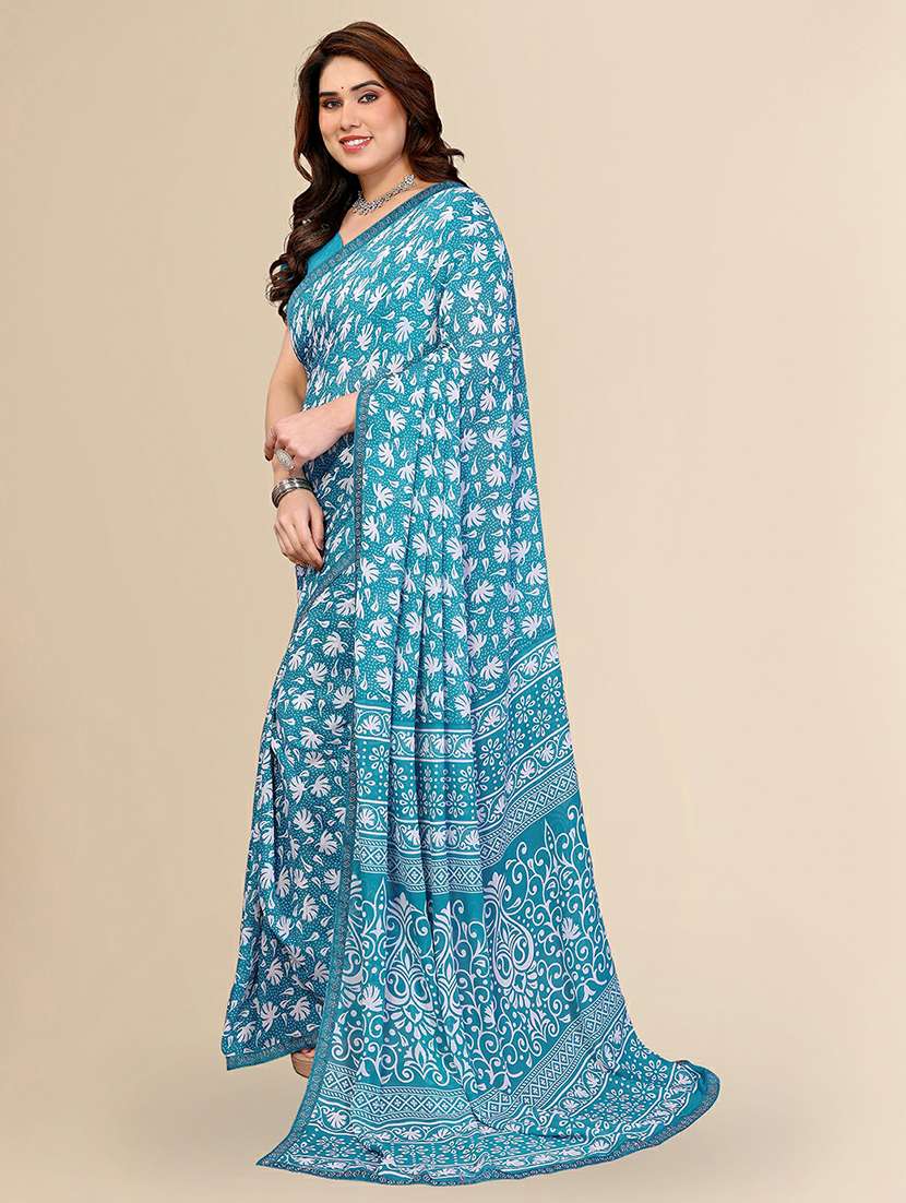 women printed casual wear saree with blouse - 22384252 -  Standard Image - 2