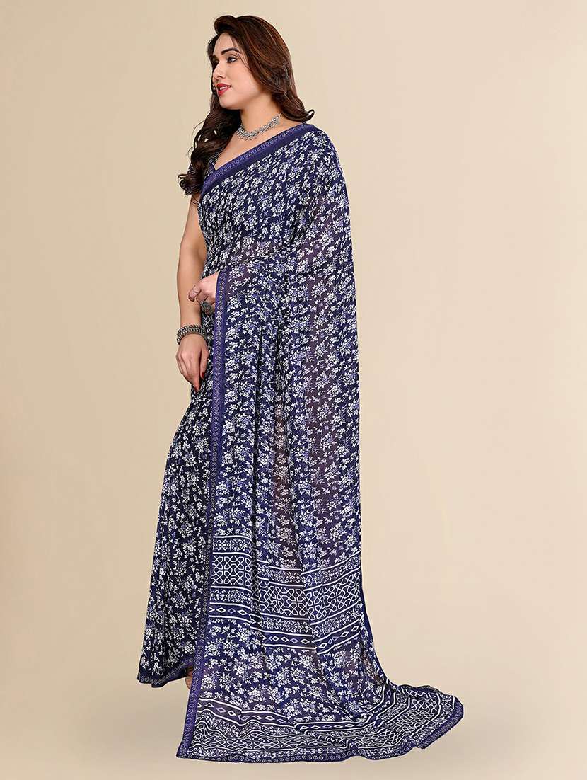 women printed casual wear saree with blouse - 22384254 -  Standard Image - 2