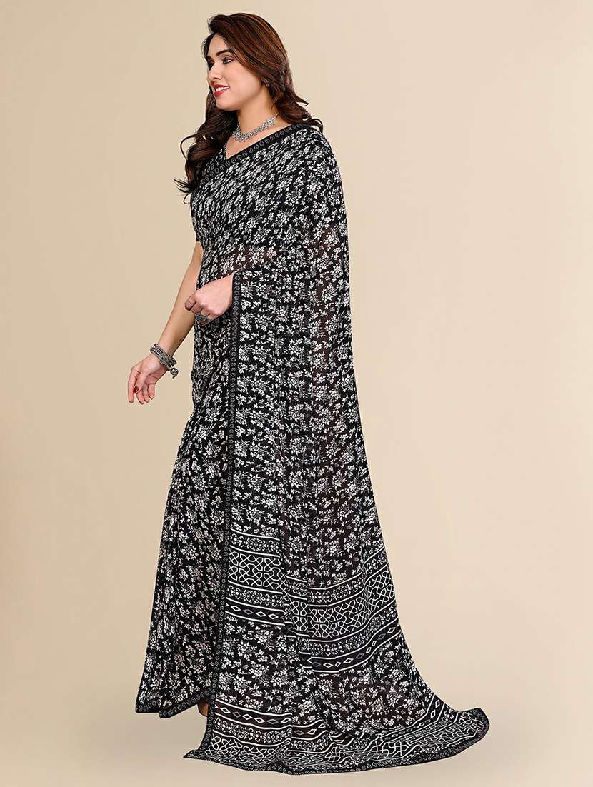 women printed casual wear saree with blouse - 22384257 -  Standard Image - 2