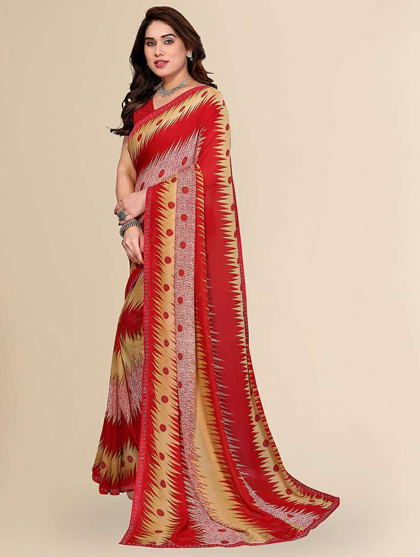 women printed casual wear saree with blouse - 22384266 -  Standard Image - 2