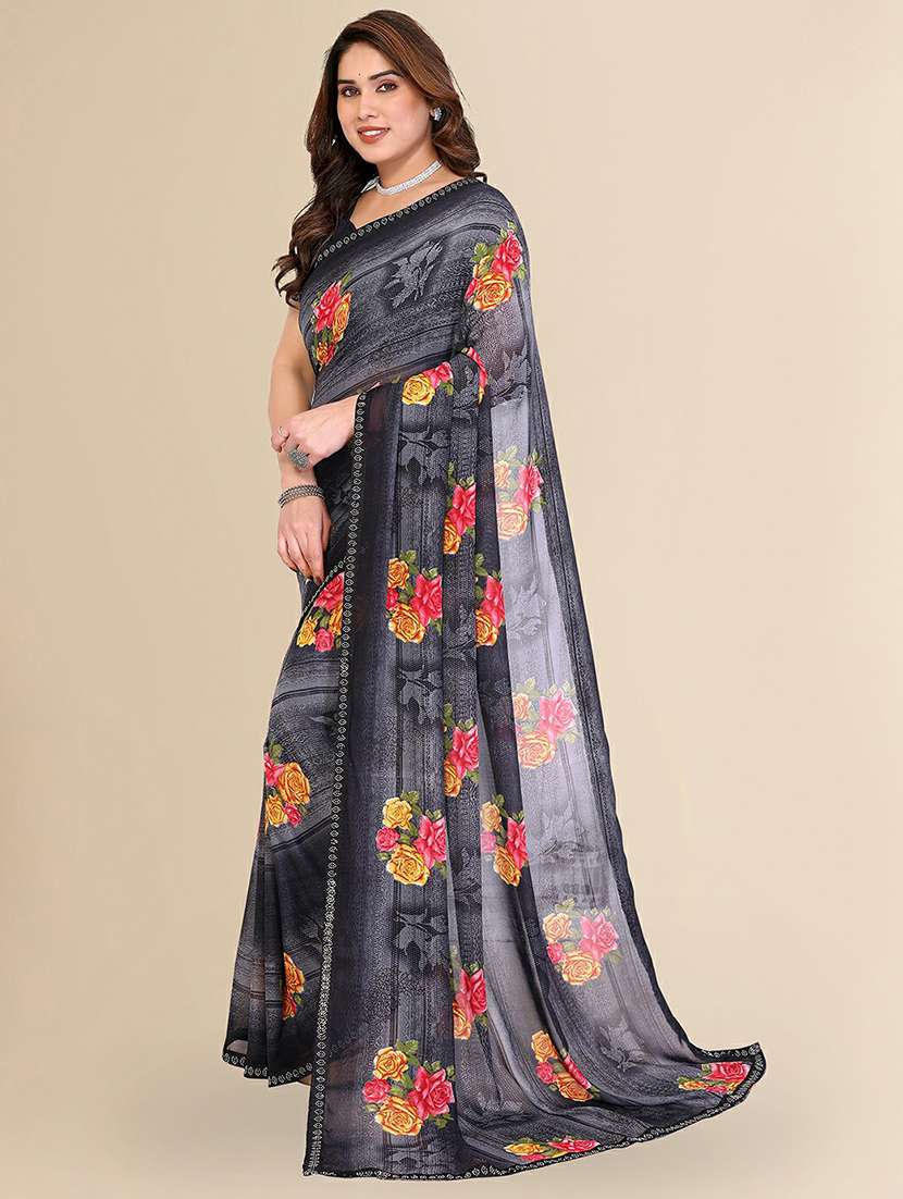 women printed casual wear saree with blouse - 22384268 -  Standard Image - 2