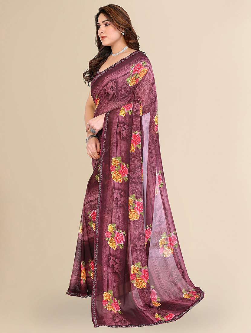 women printed casual wear saree with blouse - 22384270 -  Standard Image - 2