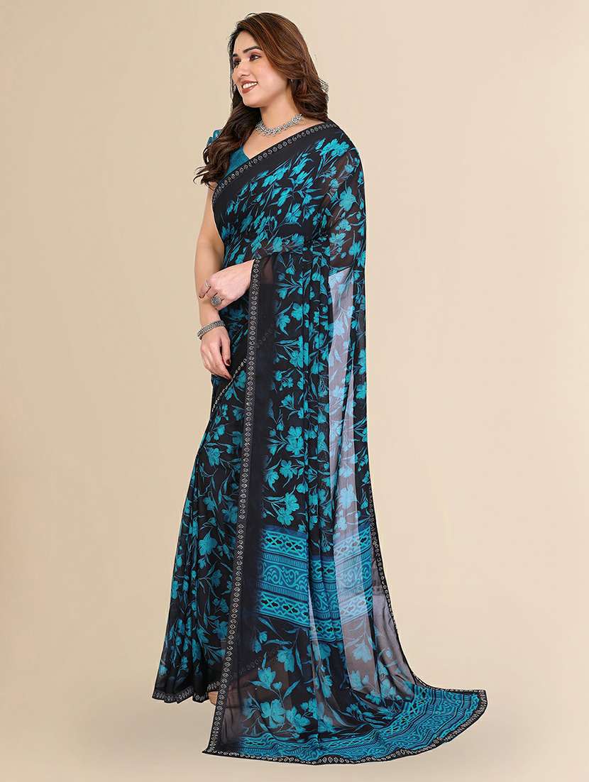 women printed casual wear saree with blouse - 22384275 -  Standard Image - 2